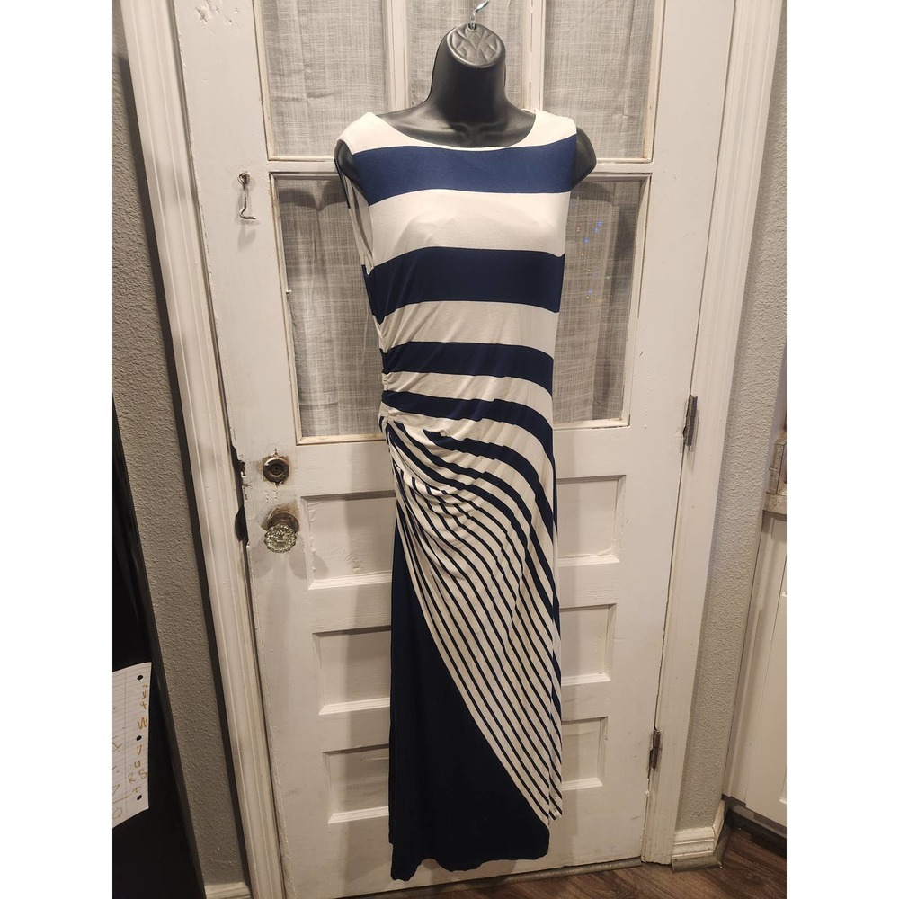 Soft Surroundings Navy and White Striped Dress